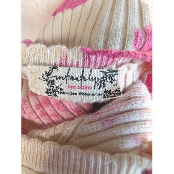 Free People Lover to Lover Ribbed Floral Print Square Neck Long Sleeve Bodysuit - Picture 7 of 10